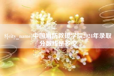 丽江中国消防救援学院2024年录取分数线是多少
