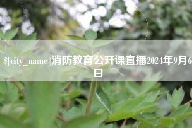 丽江消防教育公开课直播2024年9月6日