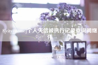 丽江个人失信被执行记录查询阚继伟
