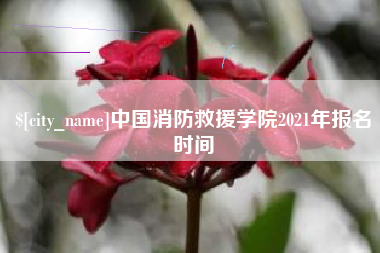丽江中国消防救援学院2021年报名时间