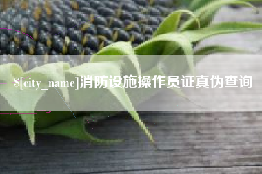 丽江消防设施操作员证真伪查询